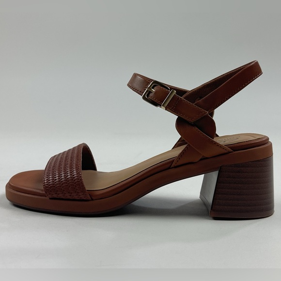 Clarks Jaylan Ray Brown Tan Leather Womens Block Heel Sandals Strappy 26181661 - Picture 6 of 9